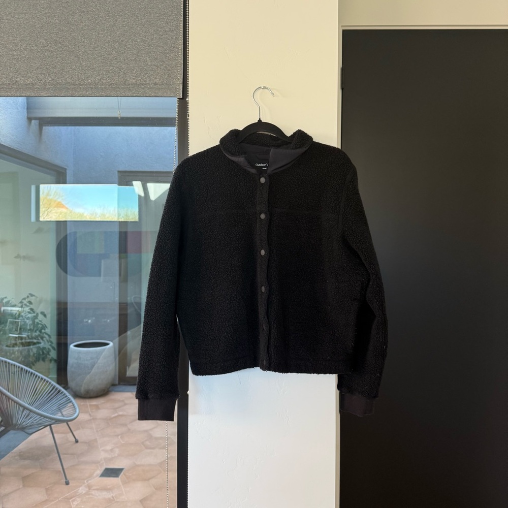 Outdoor Voices Megafleece Black Bomber Jacket